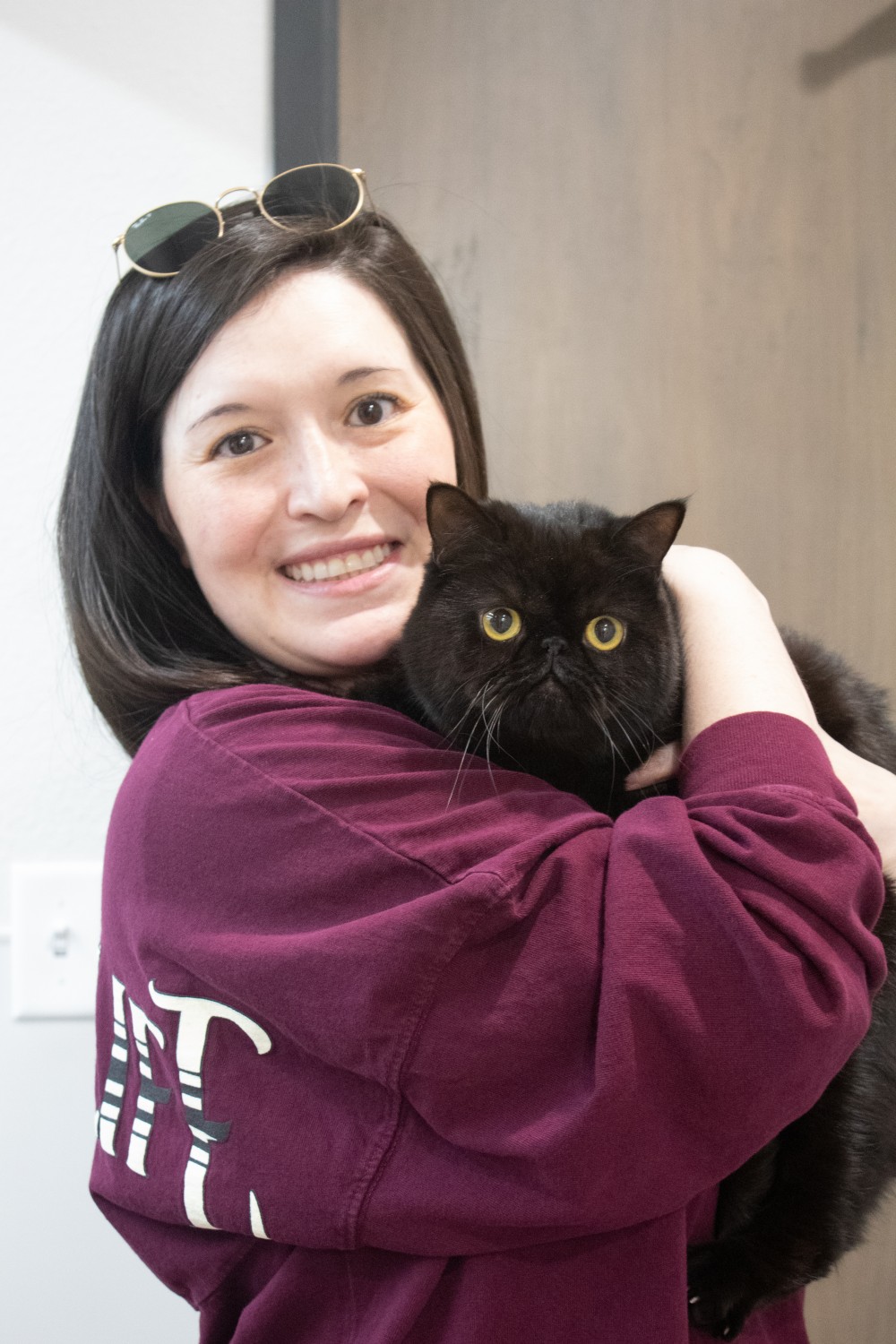 Owner and Black Cat